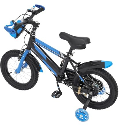GXSFLG 14 Zoll Kinderfahrrad, mit Stützrädern, für Jungen & Mädchen ab 3-7 Jahre, Höhenverstellbar, Dualbremssystem, Robust, Inkl. Schutzblech Trinkflasche, Ideal für Outdoor