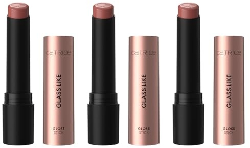 Catrice Glass Like Gloss Stick, Lippenstift, Nr. 020, Nude, feuchtigkeitsspendend, glänzend, farbintensiv, vegan, ohne Konservierungsstoffe, ohne Parabene, ohne Mikroplastikpartikel, 3er Pack (3x3g)