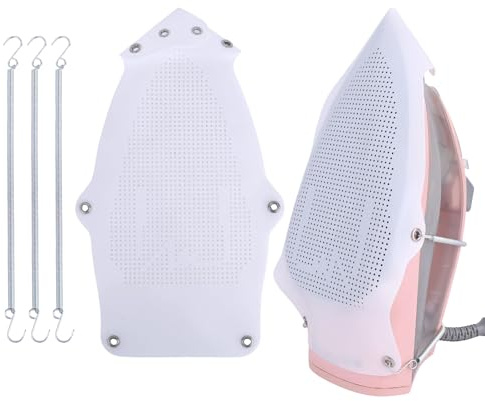 Funda la Suela la Plancha, Protector Plancha Blanco con Ganchos para Eléctrica Protector Ropa Previene Quemaduras Pegado y Chamuscado de Tejidos