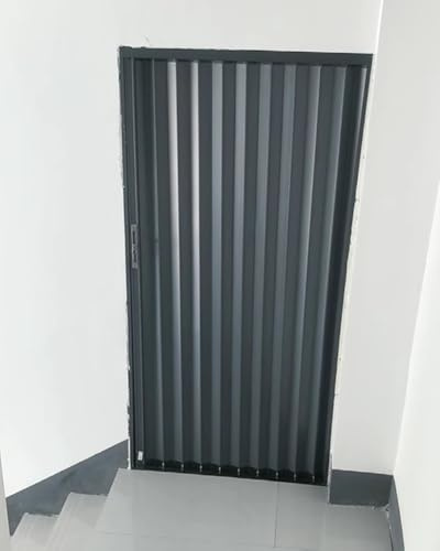 Puerta de concertina, puerta plegable de acordeón con cerradura, puerta corredera de aluminio, puerta plegable interior exterior, kit de herrajes para puerta retráctil