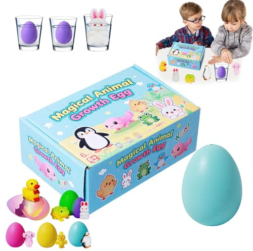 Generisch Magisches Tier Ei – Wächst im Wasser – Spannendes Beobachtungsspielzeug für Kinder – Buntes Wachstums-Ei mit Überraschungstier – Perfekt für Ostern, Geburtstag & Kindertag