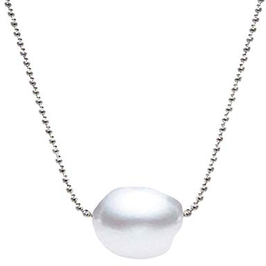 Secret & You - Collana di Perle per Donna Collana di Perle coltivate d'Acqua Dolce - Perle barocche 11-12 mm - Catena in Acciaio Inossidabile con Chiusura sicura e Confortevole.