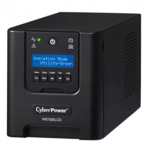 CyberPower PR750ELCD - USV/LineInteractive UPS 750VA/675W /Sinewave PFC Compatible AVR GreenPower Energy Saving Technology LCD USB ManagementSW SNMP Slot