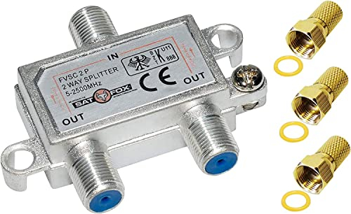 Sat-Fox 2-Fach Verteiler/Splitter Sat Kabel TV Breitbandig HDTV analog digital tauglich