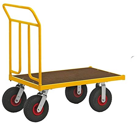 Plattformwagen - Handwagen - Transportwagen - Belastung: 400 kg - Größe: 108,6 x 60 x 109 cm - Luftreifen - Industriequalität