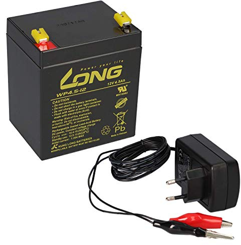 AGM BLEI Batterie 12 V 4,5 Ah compatible avec onduleur gel 4,5 Ah + chargeur