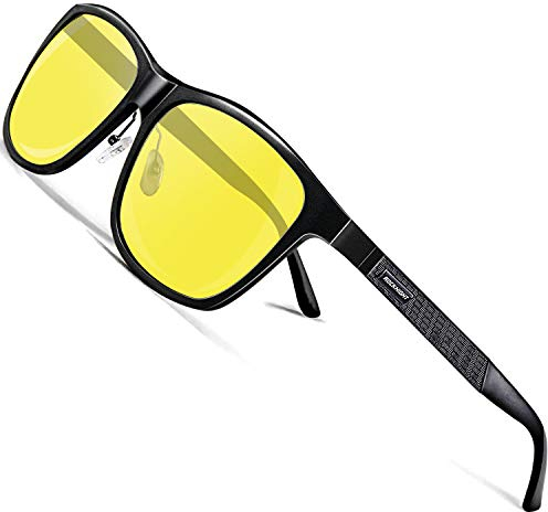 ROCKNIGHT Nachtsichtbrille HD Fahren Polarisierter UV-Schutz Blendschutz Gelbe UV-Sonnenbrille Metallrahmen