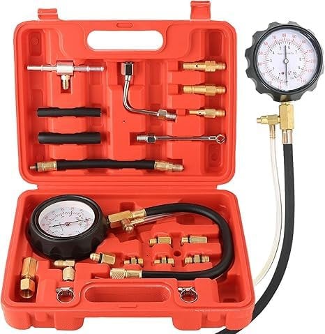 DASBET Fuel Injector Pump Gauge Kit 0-140PSI Petrol Injection Pressure Tester TU-114 Gasoline Fuel Oil Injector Gauge Testing Tool Kit for Car Truck SUV Motorcycle ATV RV