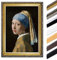 Bild mit Rahmen - Jan Vermeer Das Mädchen mit dem Perlenohrgehänge 40x50 cm - Gerahmtes Leinwandbild Alte Meister - Antiker Rahmen Gold Barock, Klassisch