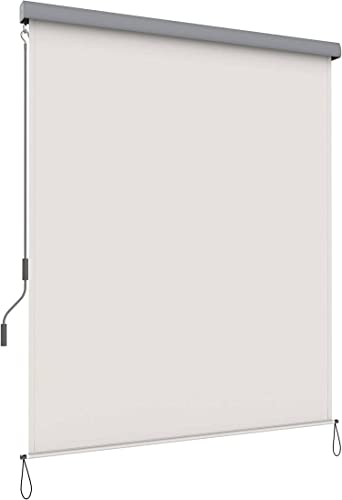 vanvilla Senkrechtmarkise 100x250 cm außen Außenrollo Balkon Markise Sichtschutz Sonnenschutz Balkon Vertikalmarkise Balkon Rollo außen Aluminiumkassette Markise Beige