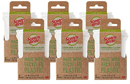 Scotch-Brite Greener Clean - Estropajos antiarañazos Multicolor, 18 Almohadillas