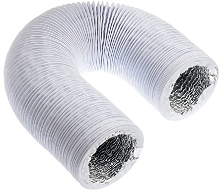 Steinberg14 Weiß Ø 100mm Abluftschlauch - Länge 3m mit Alu-Isolierung - für Trockner, Klimaanlage, Abzugshaube - Combi-Flexrohr Alu/PVC Flexrohr