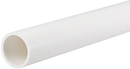 sourcing map PVC Rigid Tube Round Pipe Hardware Tubing 21mm ID 25mm OD 350mm White High Impact for Water Pipe,Crafts,Cable Sleeve