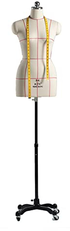 LWMD Schneiderpuppe Damen Schaufensterpuppenständer Nähen, Verstellbare Schneiderpuppe in Übergröße, Schaumstoff-Stehpuppe für Berufsschneiderin (Size : XXL 88)