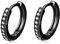 Orecchini a cerchio in argento per donna，925 orecchini a cerchio in argento sterling con zirconi，oro giallo/oro bianco/oro rosa/oro placcato Gun Black Sleeper Cartilage Orecchini a cerchio (8/10/12mm)