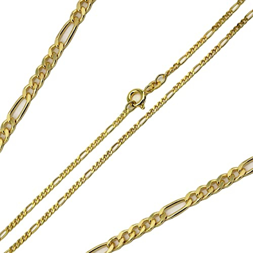 G & J Figaro Halskette 42-60cm 1,9mm 333 8K Gelbgold Collier diamantiert Made in Germany