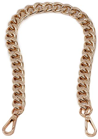 Xiazw Schöne Taschenkette Geldbörsen Schulterriemen Kette Schultergurt Crossbody Taschengurt Ersatz Zubehör Charm Dekoration (Roségold,45 cm)