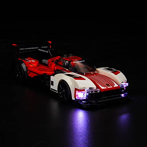 LocoLee Led Licht Set Kompatibel mit Lego Porsche 963, Led Beleuchtungs Set Compatible with Lego 76916 Speed Champions Porsche 963 - Nur Lichter Set, Kein Modell