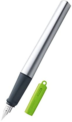 Lamy Nexx 086 A Tip Lot de stylo-plume | Corps en métal vert citron | Poignée caoutchoutée avec effet antidérapant | Poignée ergonomique avec cartouche d'encre T 10 et convertisseur Z 28 | Encre bleue