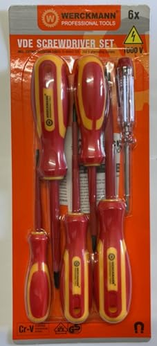 WERCKMANN® Lot de 6 tournevis d'électricien de qualité professionnelle