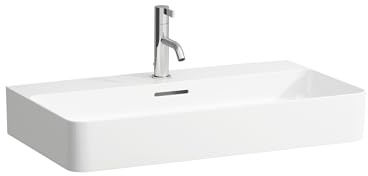 LAUFEN VAL Waschtisch, unterbaufähig, 1 Hahnloch, mit Überlauf, 750x420mm, H8102857581041, Farbe: Graphit matt