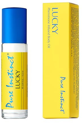 Pure Instinct LUCKY Roll-On The Original Pheromone Infused Body Oil Perfume Fragrance EdP Parfum - For Her Women - TSA Ready 10.2ml / 0.34 fl oz