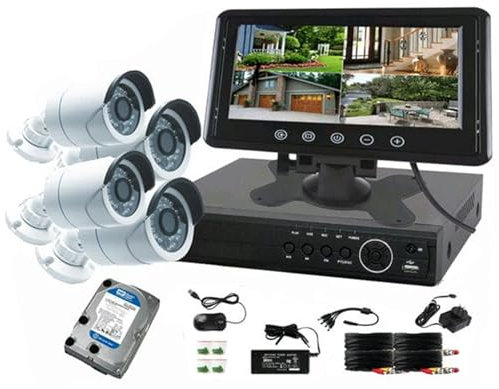 Kit de videovigilancia 2 Mpx Monitor 10.1 4 Cámaras HD 7 días
