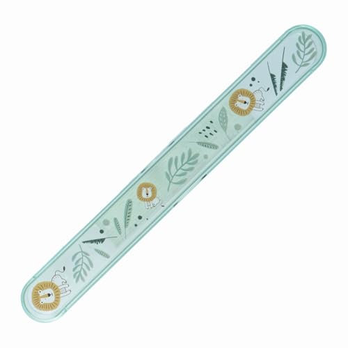 PARSA Beauty Zahnbürstenköcher Kids Safari Grün Blau Transparent Kinderzahnbürstenhalter stabil langlebig süßes Design Zahnpflege Zubehör für Kinder Badezimmerzubehör