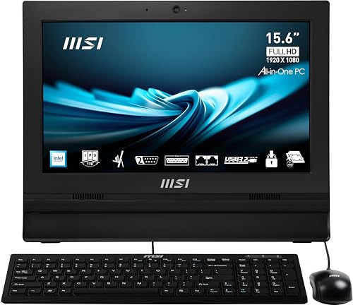 MSI PRO AP162T 15,6 FHD Touchscreen All-in-One PC: Intel Celeron N100, 4GB DDR4, 128GB m.2 NVMe SSD, WiFi, Bluetooth, Windows 11 Pro: ADL-020US