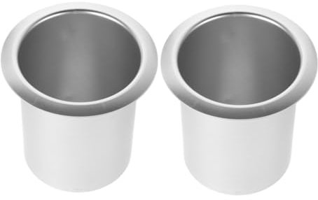 Cabilock 2pcs Cup Holder Insert, Table and Desk Metal Cup Holder, Car Drinks Holders Insert Accessories for Sofa, Couch, Lounger, Recliner, RV, Boat