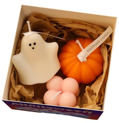 Halloween Kerzen Set, Halloween Party Dekoration Kerze Cartoon Form, Natürliche Pflanze Frauen Aromatherapie Wachs Duftkerze für Erwachsene Kinder