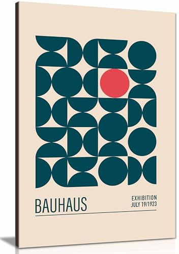 Bauhaus Mavi Kureler Gerahmter Leinwanddruck, Bilder für Wände, Schlafzimmer, Wohnzimmer und Badezimmer, 76 x 51 cm