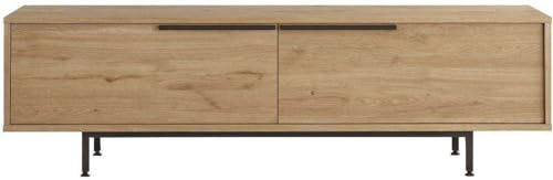 Emob - Meuble TV moderne en noyer | 100% mélaminé | 160x45x35.5 cm