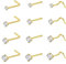 jagosen Nasenpiercing Stecker Gold 20g 12Stück Lippenpiercing Stecker Nostril Piercing Chirurgenstahl Dünn CZ L Form Screws Nasenstecker Schmuck