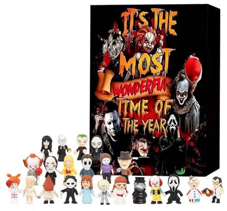 Gothic Horror Atmosphäre Adventskalender, Halloween Horrorfilmfiguren Adventskalender, Halloween Adventskalender 2024, Wertverpackung, Wird Überraschungen Bringen