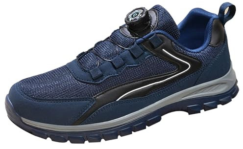 BOTCAM Scarpe da ginnastica da uomo, colore nero, senza lacci, scarpe da lavoro, traspiranti, da trekking, da jogging, per attività all'aria aperta, da fitness, taglia 36 – 48, Blu, 48