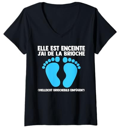 Femme elle est enceinte j'ai de la brioche grand-père T-Shirt avec Col en V