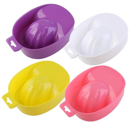 Beatifufu 2pcs Nail Art Manicure Soak Bowl Nail Polish Remover Bowl Soaking Tray for Hand Care Random