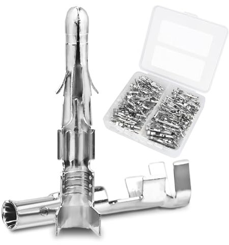 JRready ST6433 50 Paar Stift und Buchsenklemmen 14-20 AWG, Passend für Molex Standard .093“ Kabel Steckverbinder und Crimpzange ACT-LY-JRN002-H