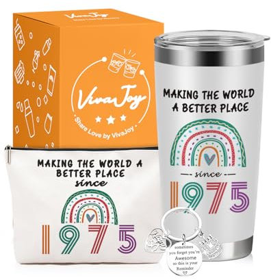 VivaJoy 50th Birthday Gifts for Women - 50th Birthday Gift Rainbow Mugs, Personalised 50 Year Old Lady Present Ideas for Mum, Best Friend, Sister, Bestie, Funny 50 Year Old Birthdays Gift for Her