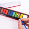 evelay Artist Watercolour Paint Set of 12 Colour Blocks Pans & Paintbrush In Metal Tin