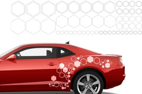 Waben-Auto-Aufkleber – Tür-Seitenaufkleber, sechseckiges geometrisches Muster, dekoratives Wabenmuster, Auto-Seitenkarosserie-Aufkleber