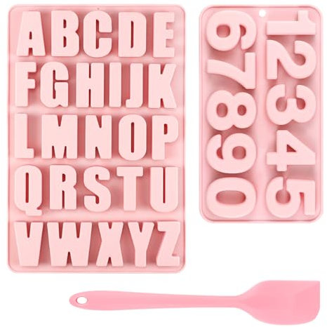 Stampo in silicone con lettere e numeri, stampi per colata 3D grandi, stampi per cottura al forno per stampi per cioccolato sapone, stampi in resina epossidica, artigianato fai da te e da forno, rosa