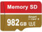 Carte SD 982 Go - kacbuy Grande Capacité Carte Mémoire Imperméable SD Card Vitesse Élevée TF Carte pour Drone, Dash Cam, Camera(982go)