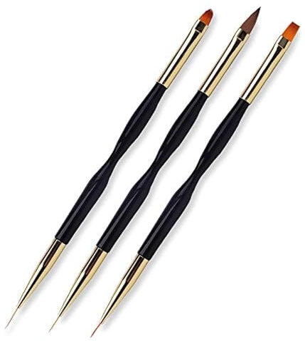 Xiaohui887 3pcs Nail Art Pen Dual Tip Nail Art Pen Strokes Nail Art Tools (Double Tip Nail Pen)
