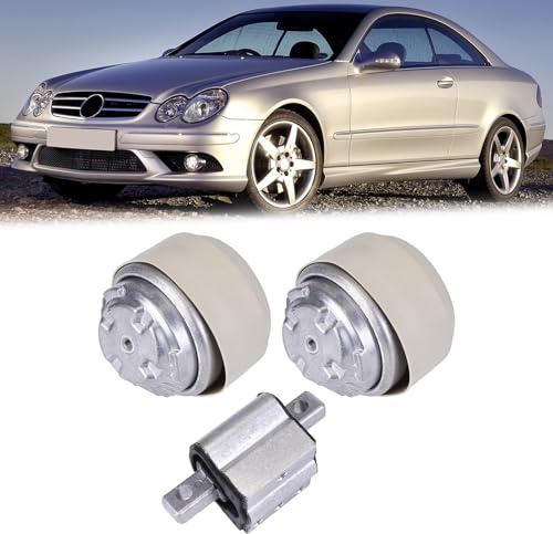 Motorhalterungs und Getriebelagersatz kompatibel für C E-KLASSE W203 CLK C209 W211, 3-teiliger Motoraufhängungs und Getriebelagersatz Motorlager + Getriebelager 36918 38865 36363