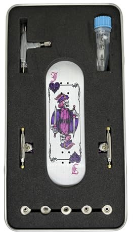 LEEFAI Ensemble complet de skateboard Pro Fingerboard, 29 x 96 mm avec plateau en bois d'érable, 4.0 Pro Trucks Regular Kingpins roues, roulements en uréthane Op3ra v3 Hearts of Jack