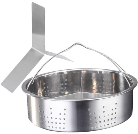 ASAKKURA 1juego Cesta Vaporera De Inoxidable Con Tapa y Asa Accesorio Para Cocción Saludable De Verduras Arroz Para Cocinas De Inducción