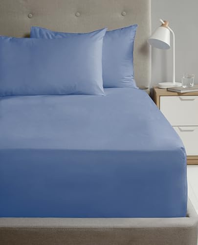Rapport Home Super King Fitted Sheet Charcoal Percale Bed Sheet