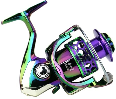 Moulinet de Pêche,Moulinet Métallique Eau Douce - et Tambour Fixe à Engrenages pour Bar Truite Surf Silure